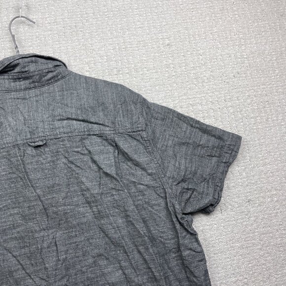Hurley Shirt Mens Grey Summer Button Down Short Sleeve Collared Size XL Beach - Picture 12 of 14